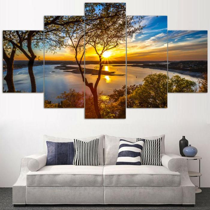 5 panel canvas art wall decor