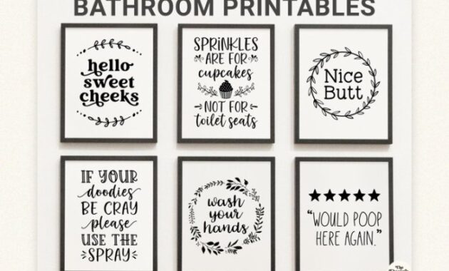 Concise and Funny Bathroom Decor Wall Art Ideas for a Touch of Humor