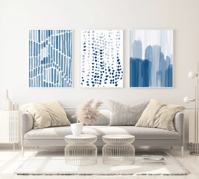 Blue art wall decor